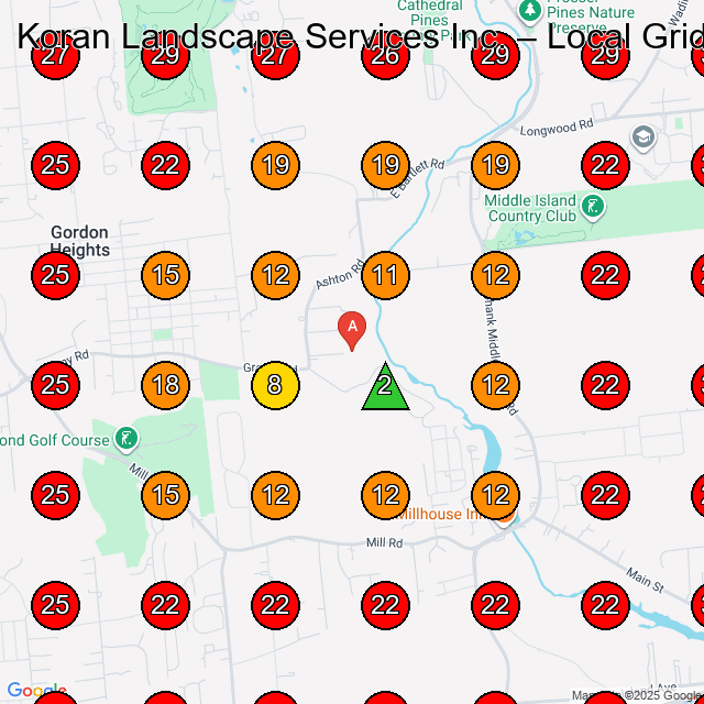 Koran Landscape Services Inc. GeoGrid visibility map for Landscape Designer in None